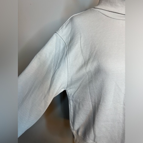 Sz M Zara sweatshirt stone turtleneck soft cozy neutral wide sleeve - Picture 3 of 7